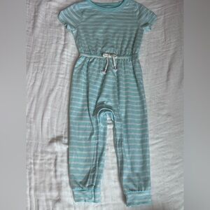Cat & Jack Light Blue and White Striped Baby One-Piece Romper